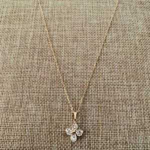 18” Gold Chain With CZ Fleur-Bezel Set